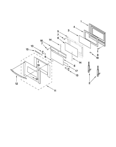 Oven door parts