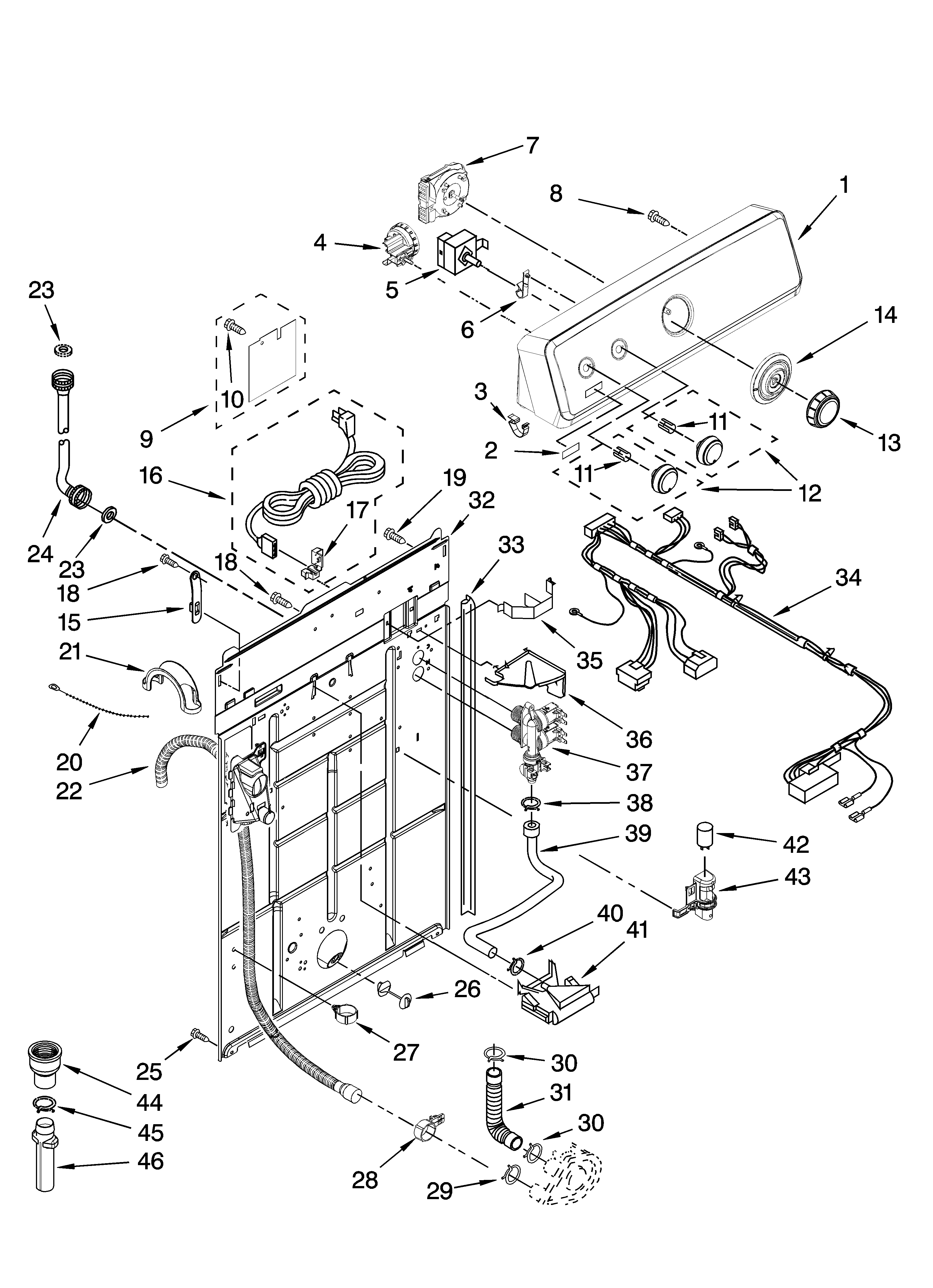 Controls and rear panel parts