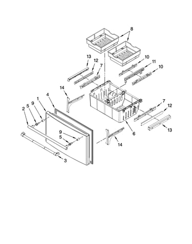 Freezer door parts