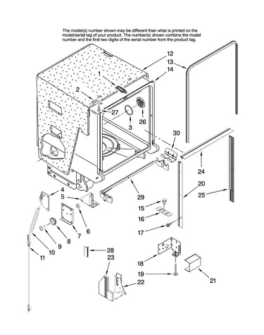 Tub and frame parts