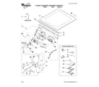Whirlpool WED9450WW0 top and console parts diagram