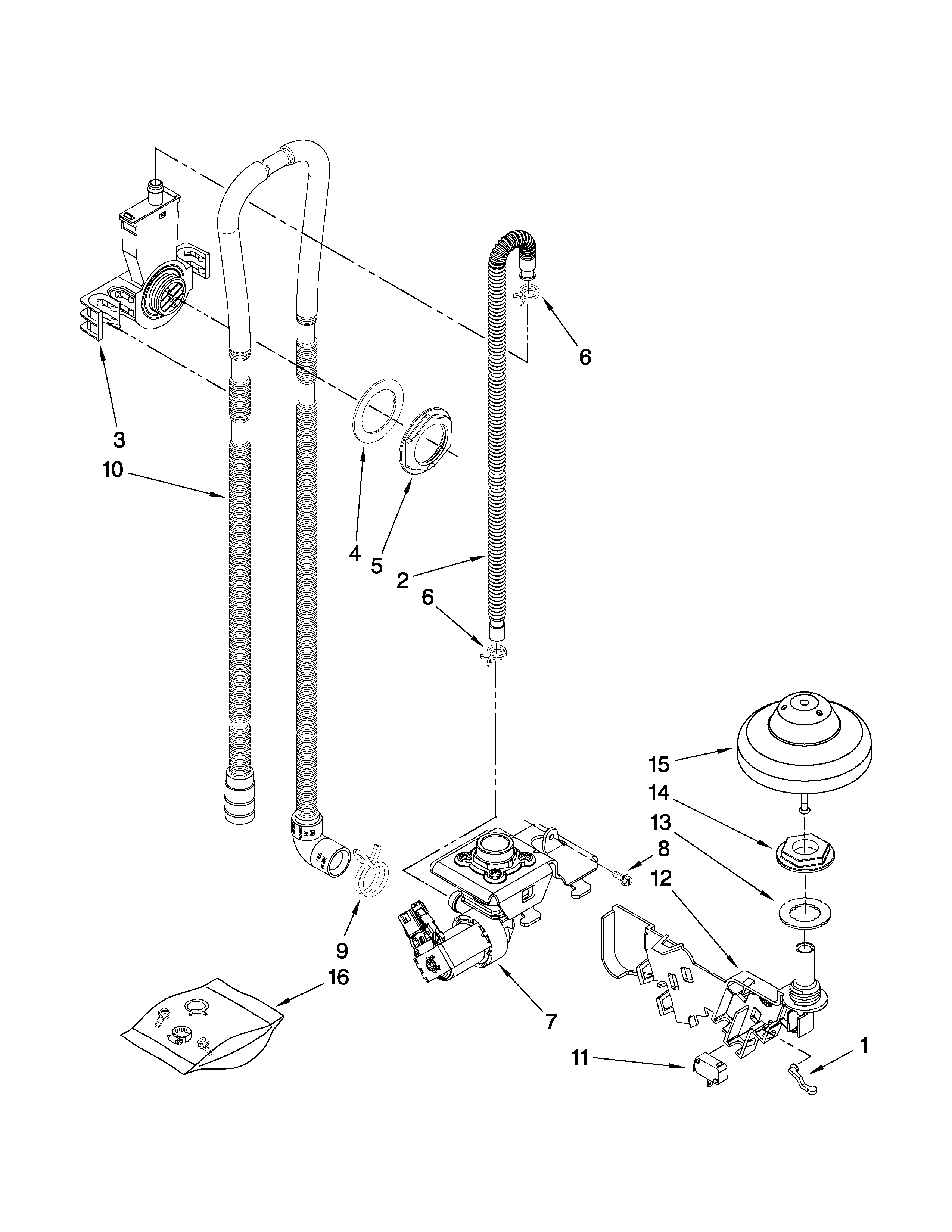 Fill, drain and overfill parts