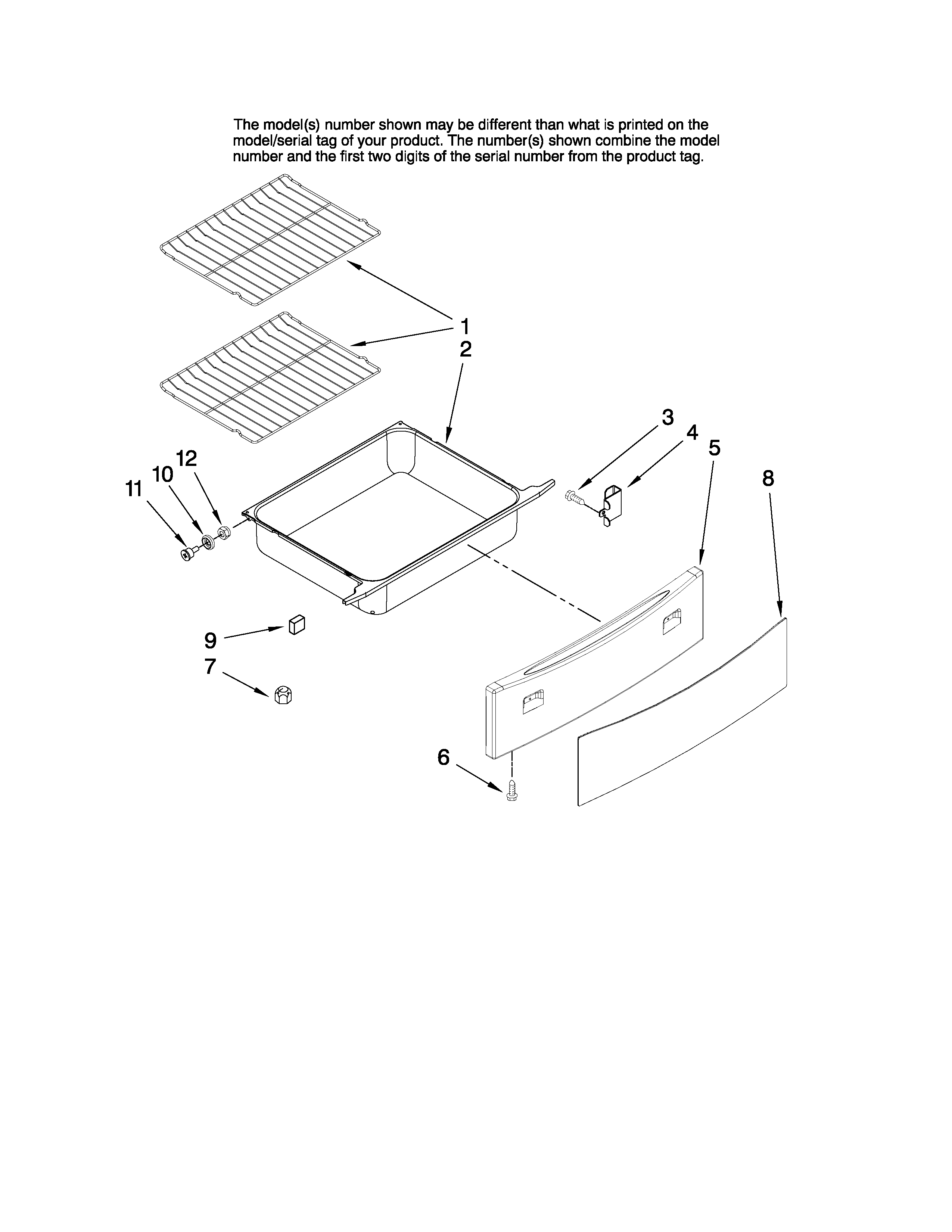 Drawer and rack parts