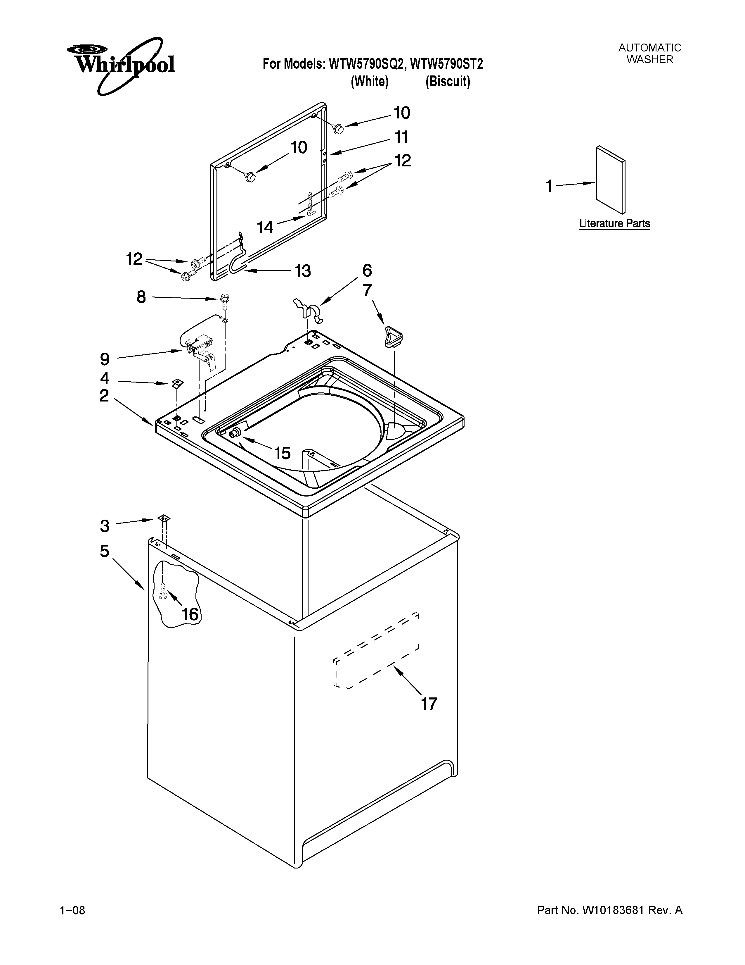 Top and cabinet parts