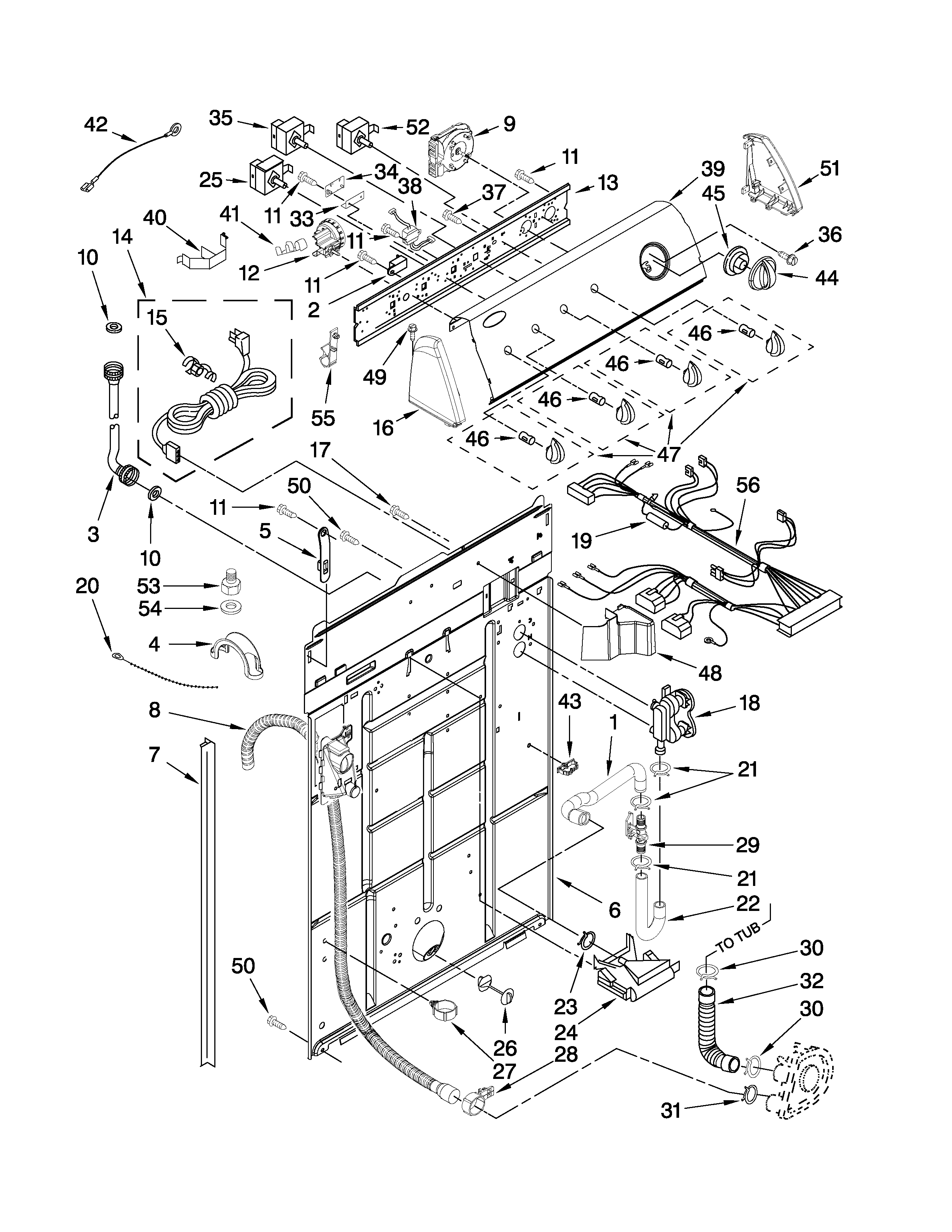 Controls and rear panel parts