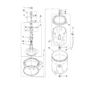 Whirlpool 3RLSQ8033SW2 agitator, basket and tub parts diagram