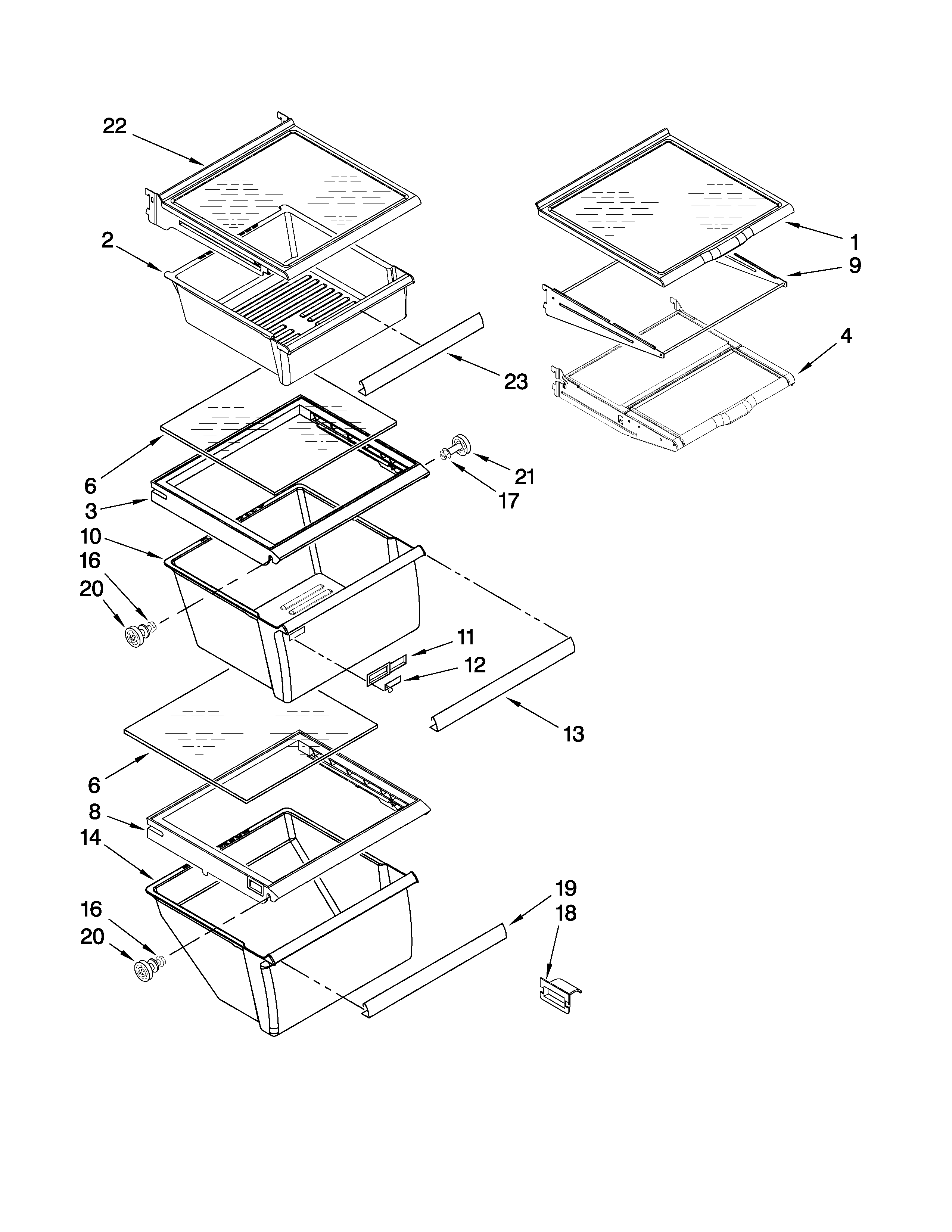 REFRIGERATOR SHELF PARTS