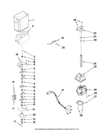 Motor and ice container parts