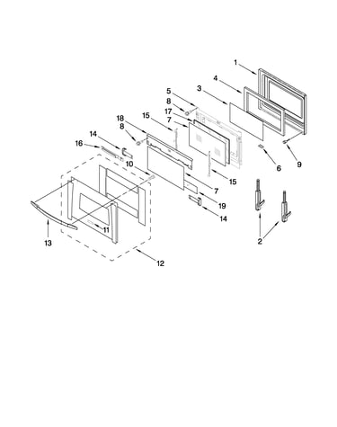 Oven door parts
