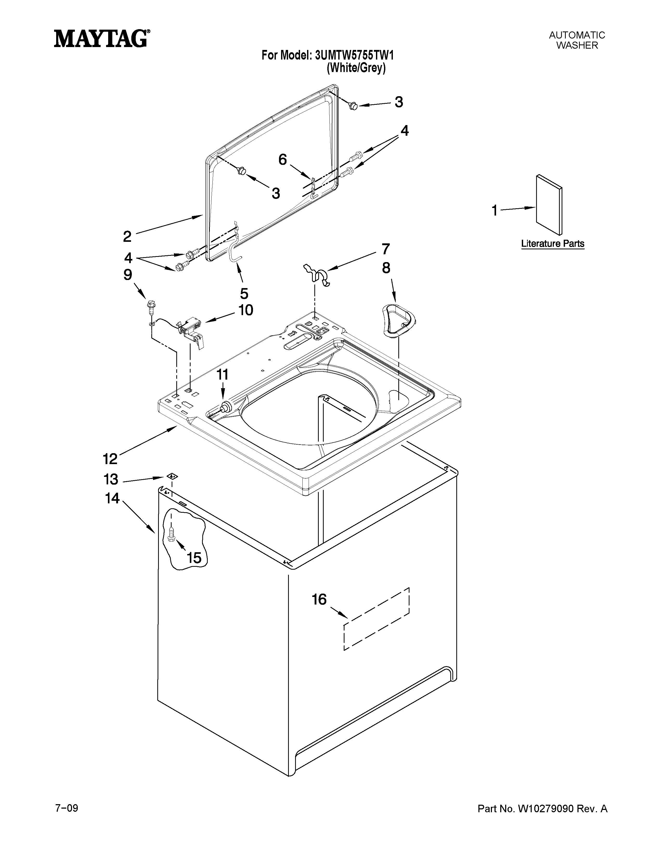 Top and cabinet parts