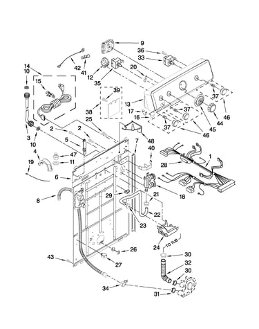 Controls and rear panel parts