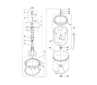 Maytag 4KMTW5405TQ1 agitator, basket and tub parts diagram