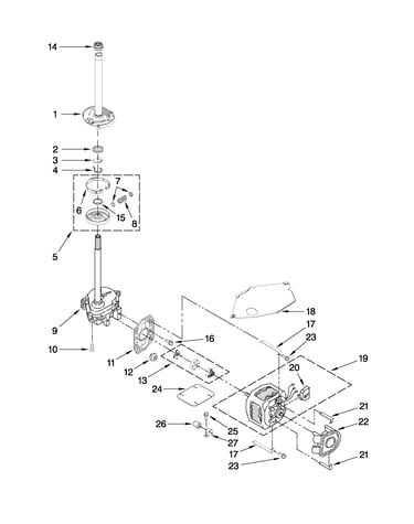 Brake, clutch, gearcase, motor and pump parts