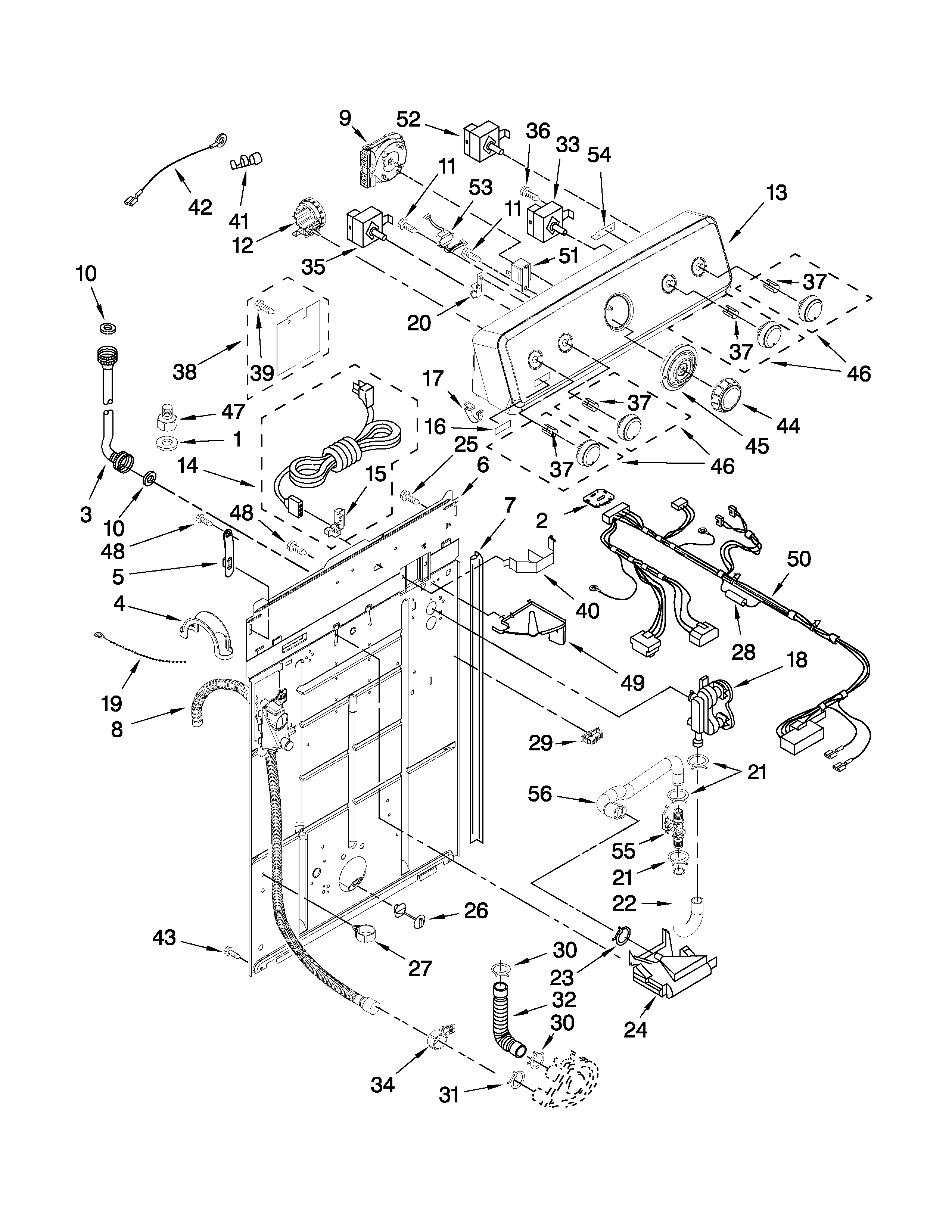 Controls and rear panel parts