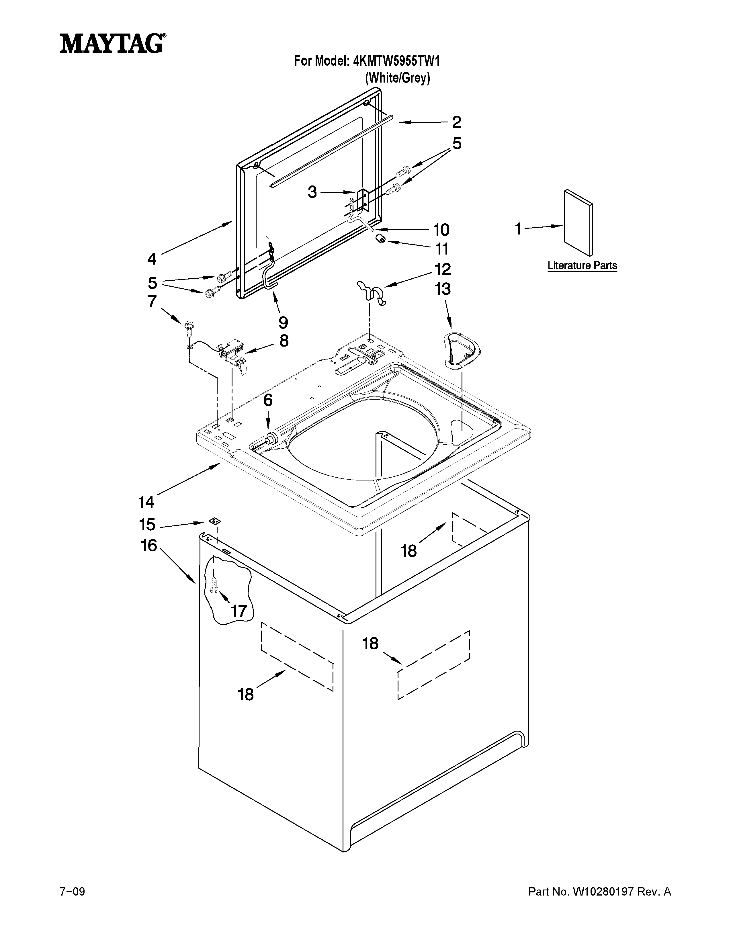 TOP AND CABINET PARTS