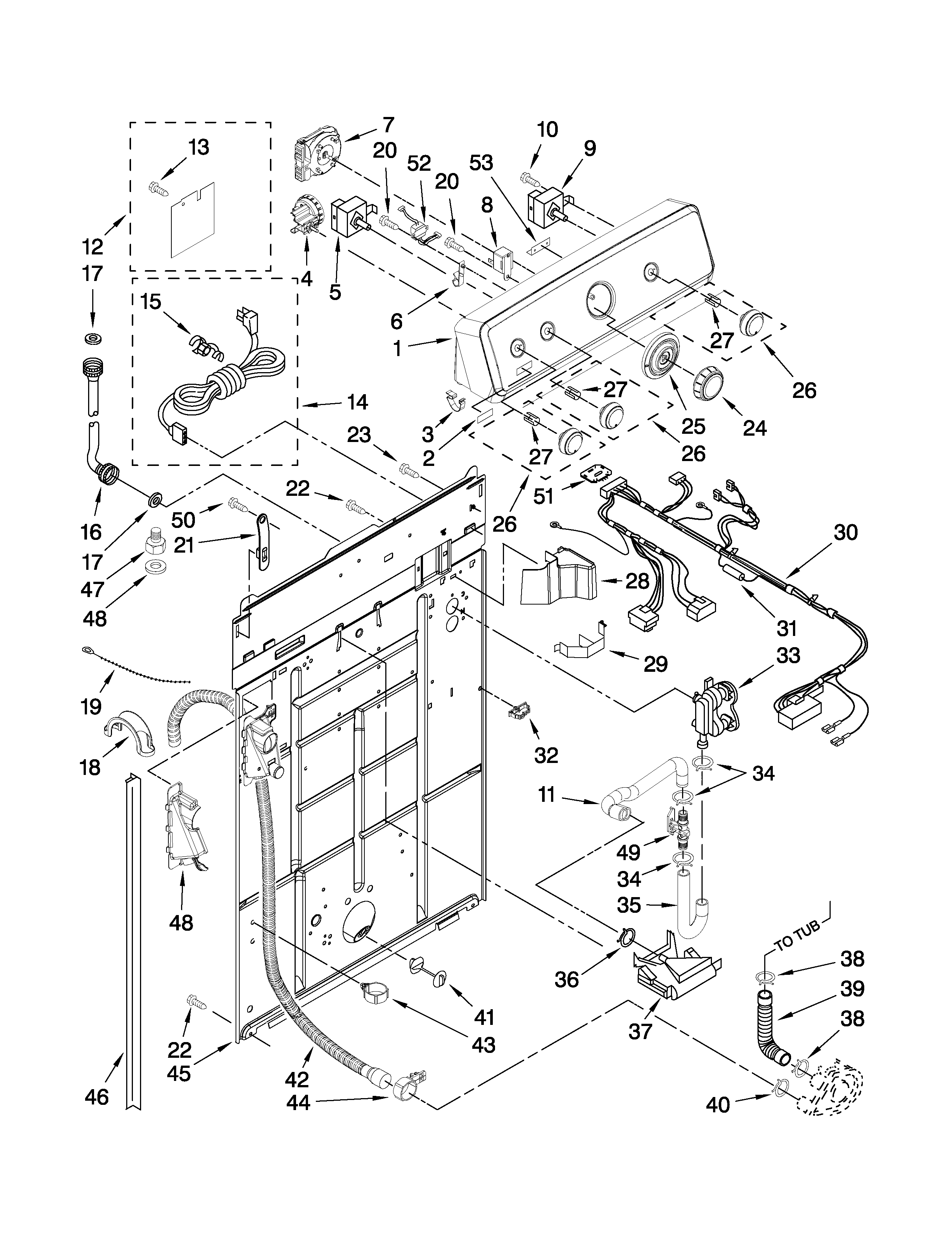 Controls and rear panel parts