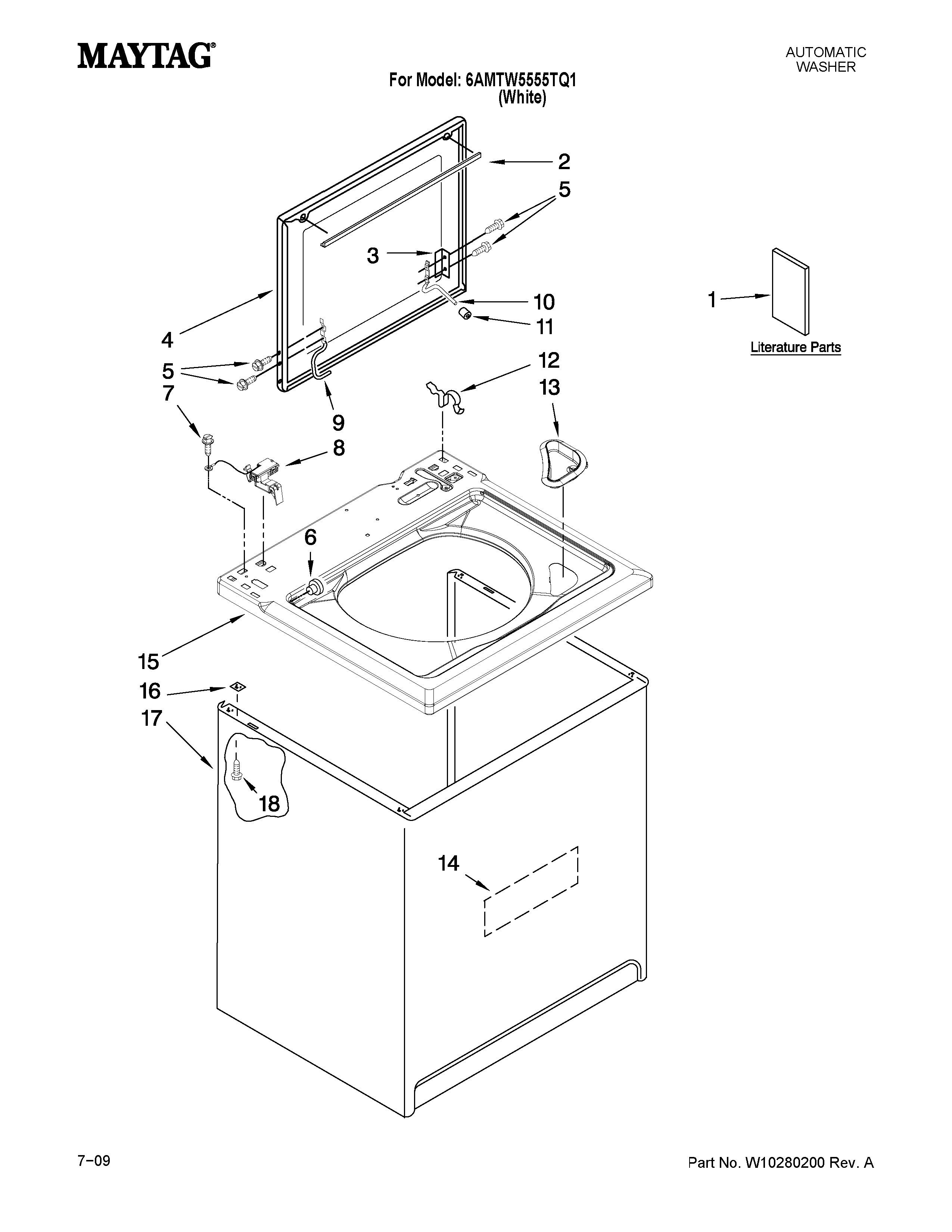 Top and cabinet parts
