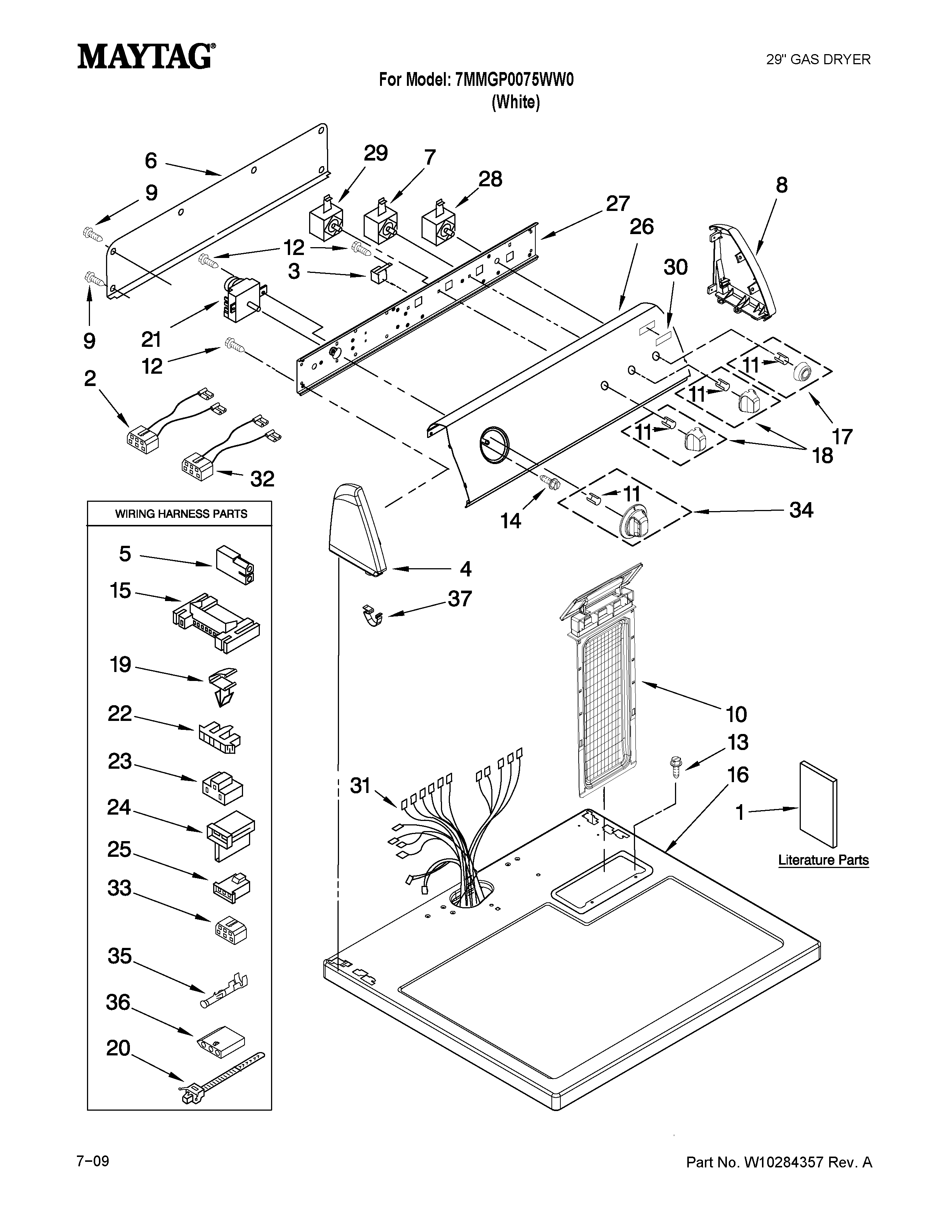 Top and console parts