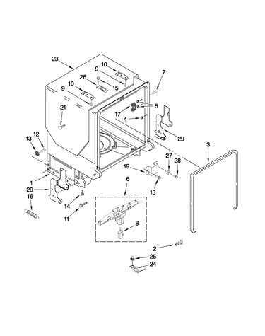 Tub and frame parts