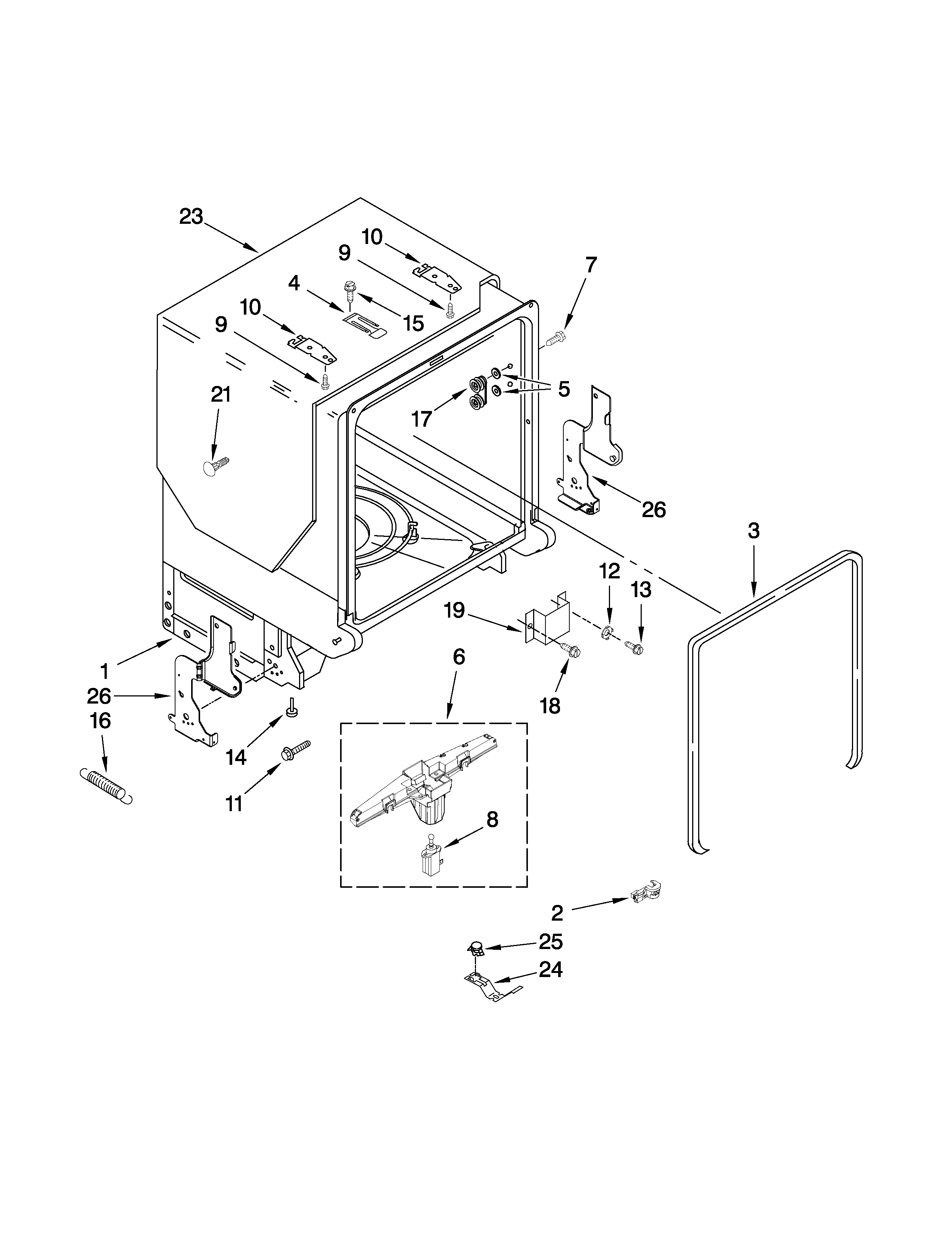 Tub and frame parts