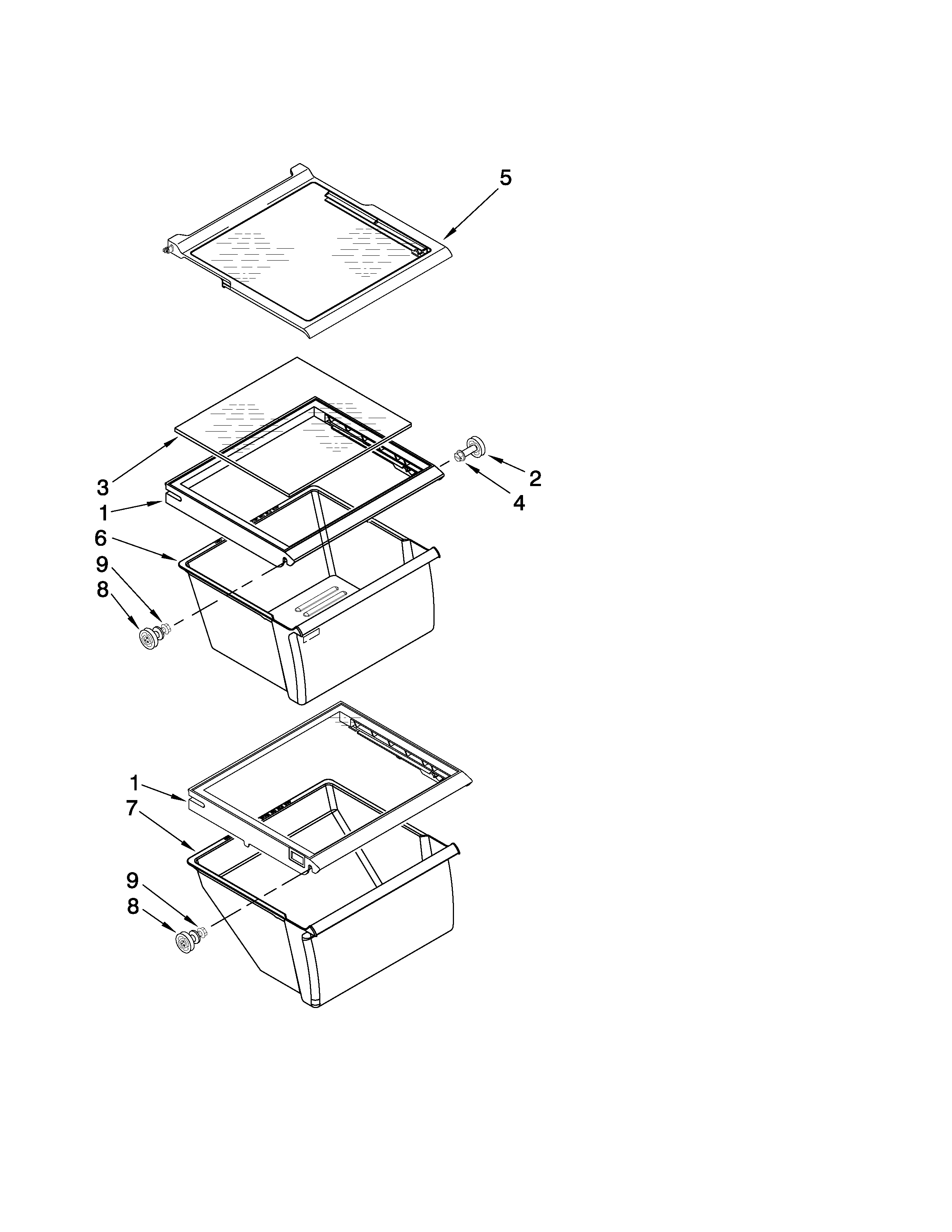Refrigerator shelf parts