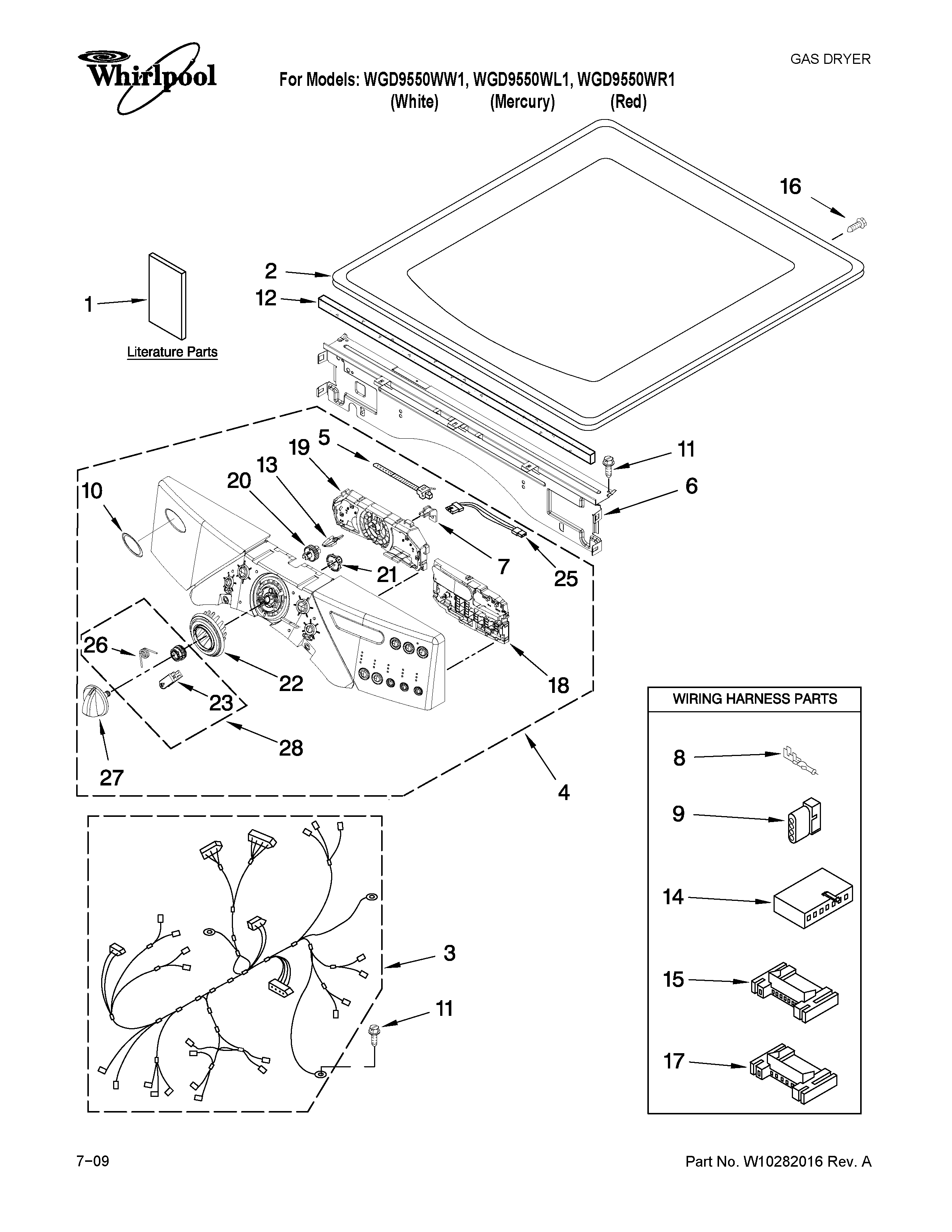 Top and console parts