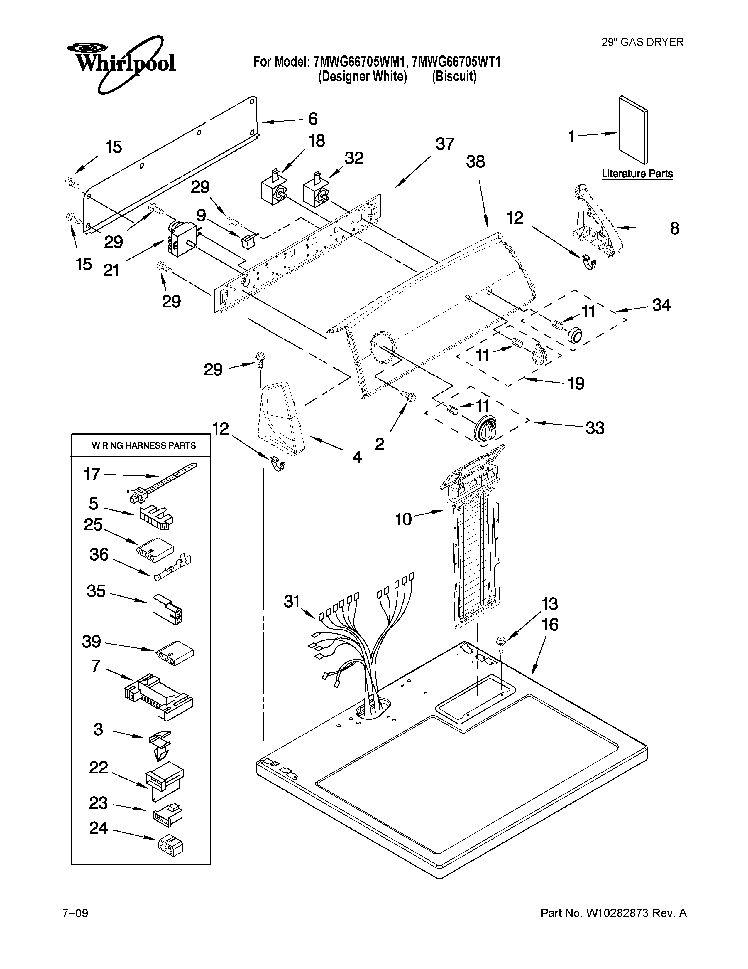 Top and console parts