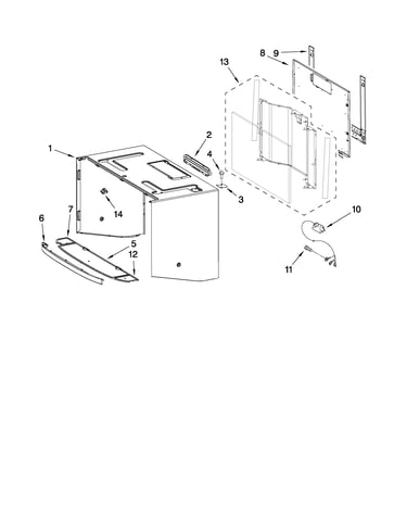 Cabinet and installation parts
