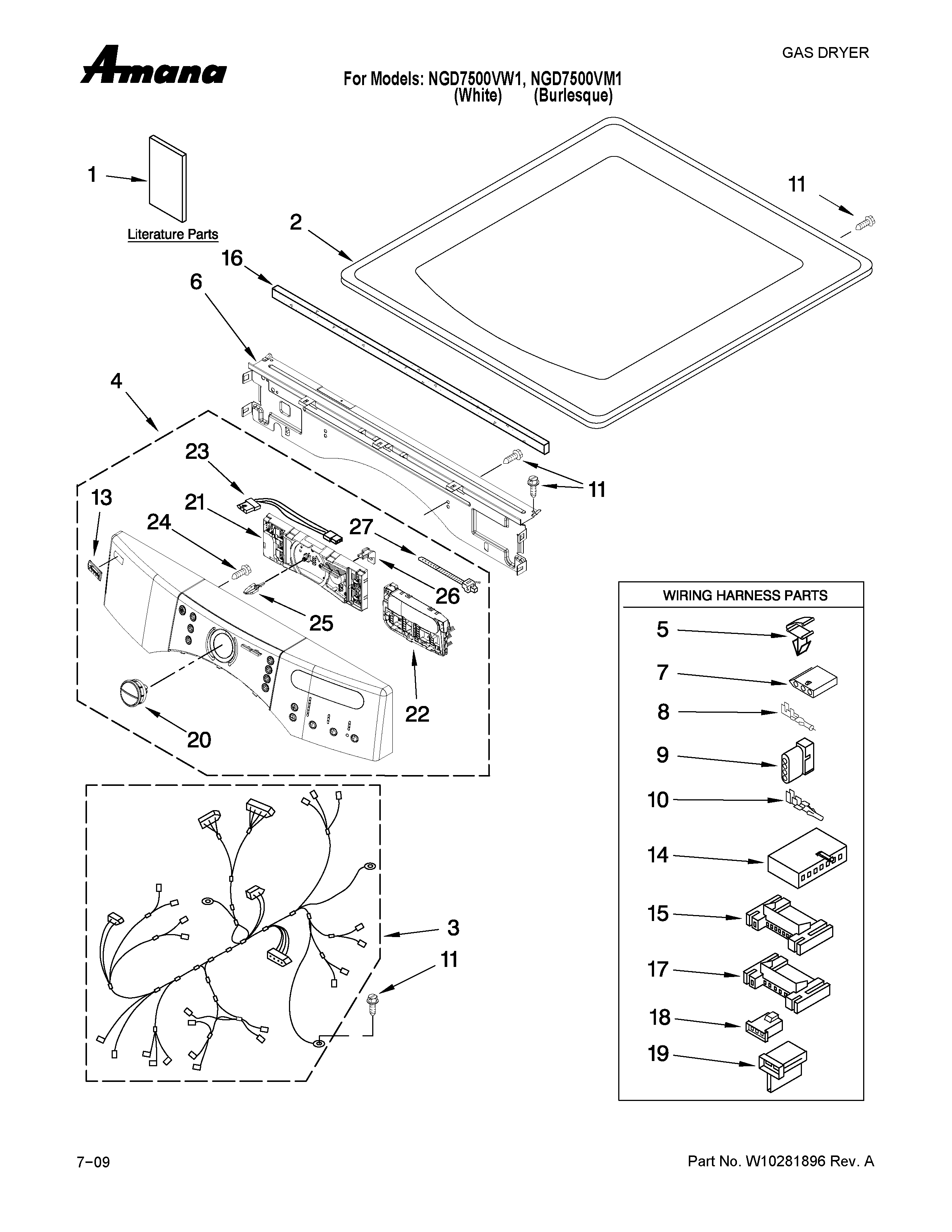 Top and console parts