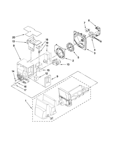 Motor and ice container parts