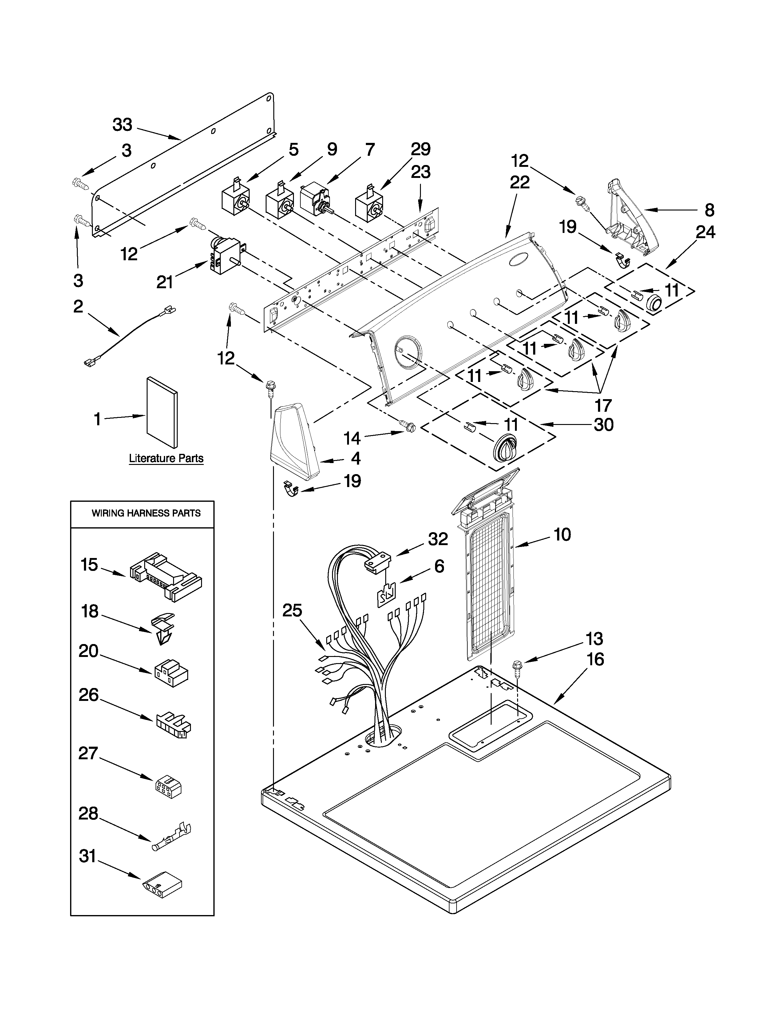 Top and console parts