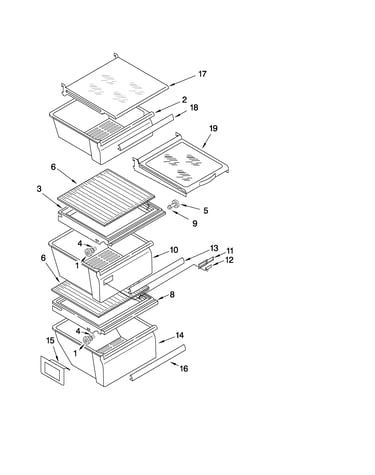 Refrigerator shelf parts
