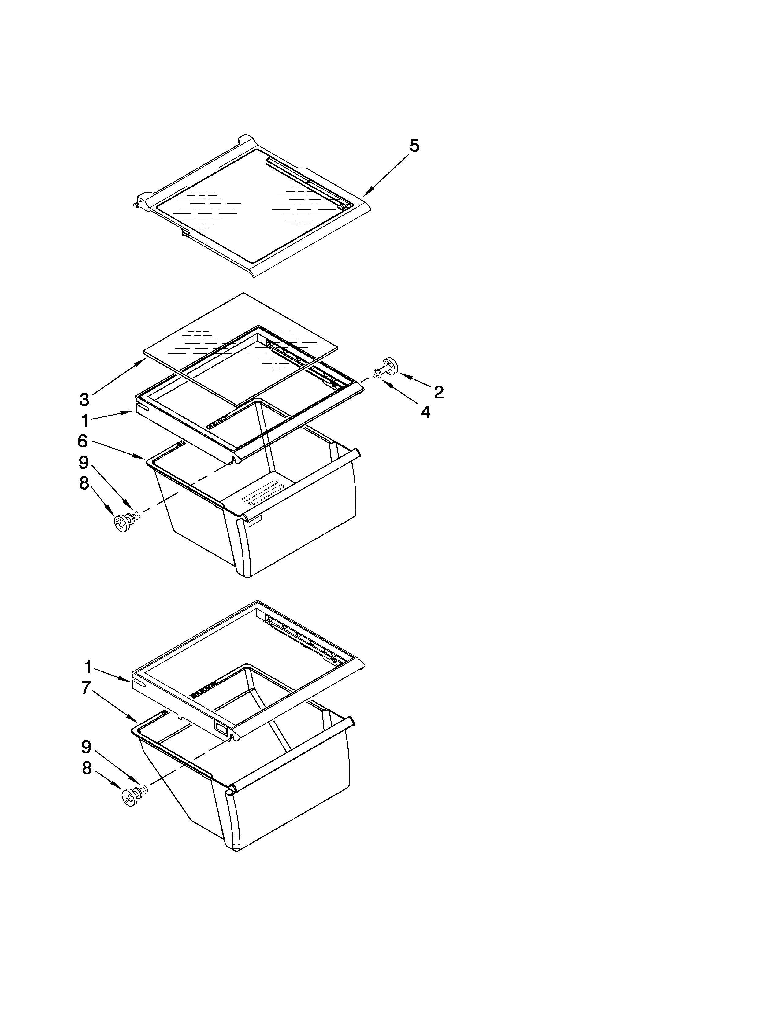 Refrigerator shelf parts