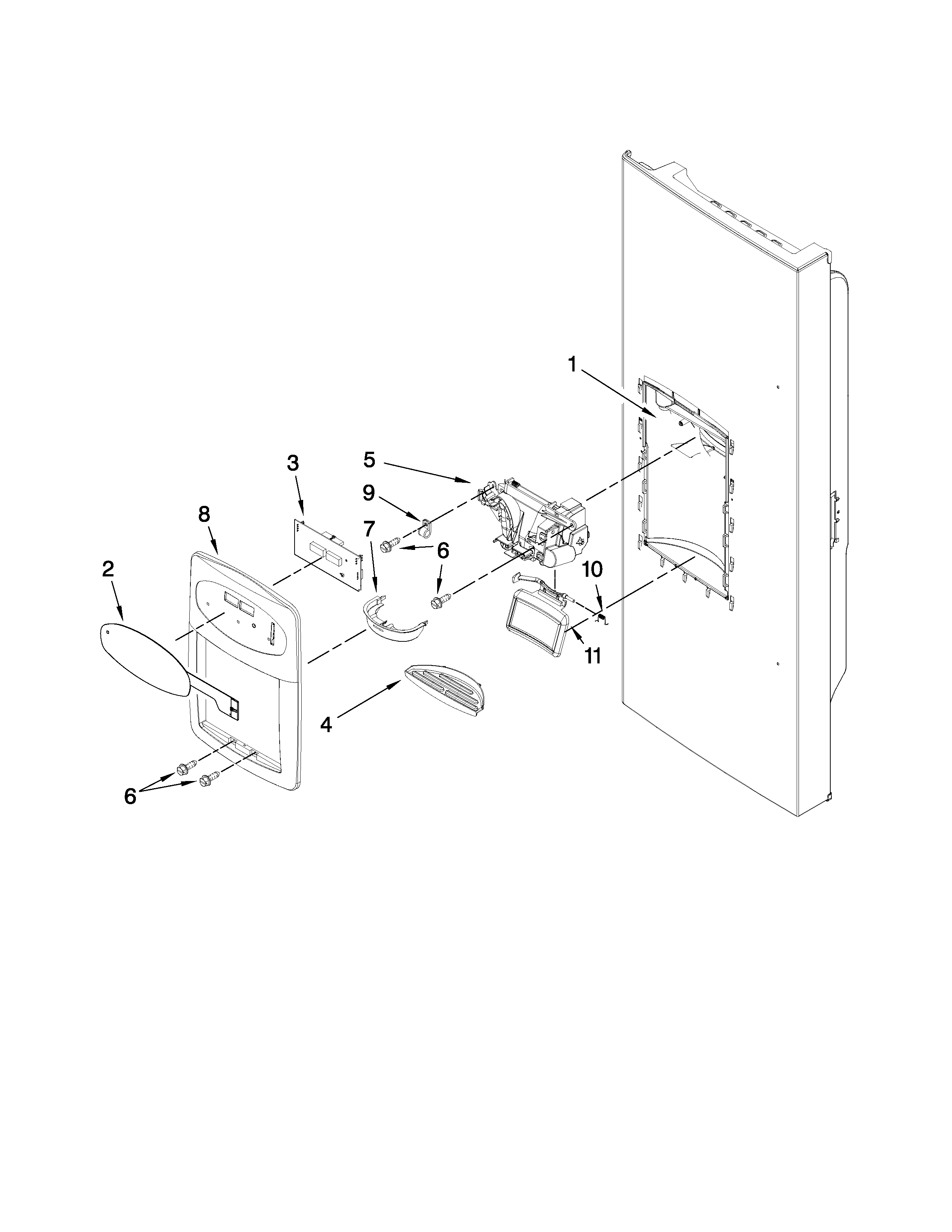 Dispenser front parts