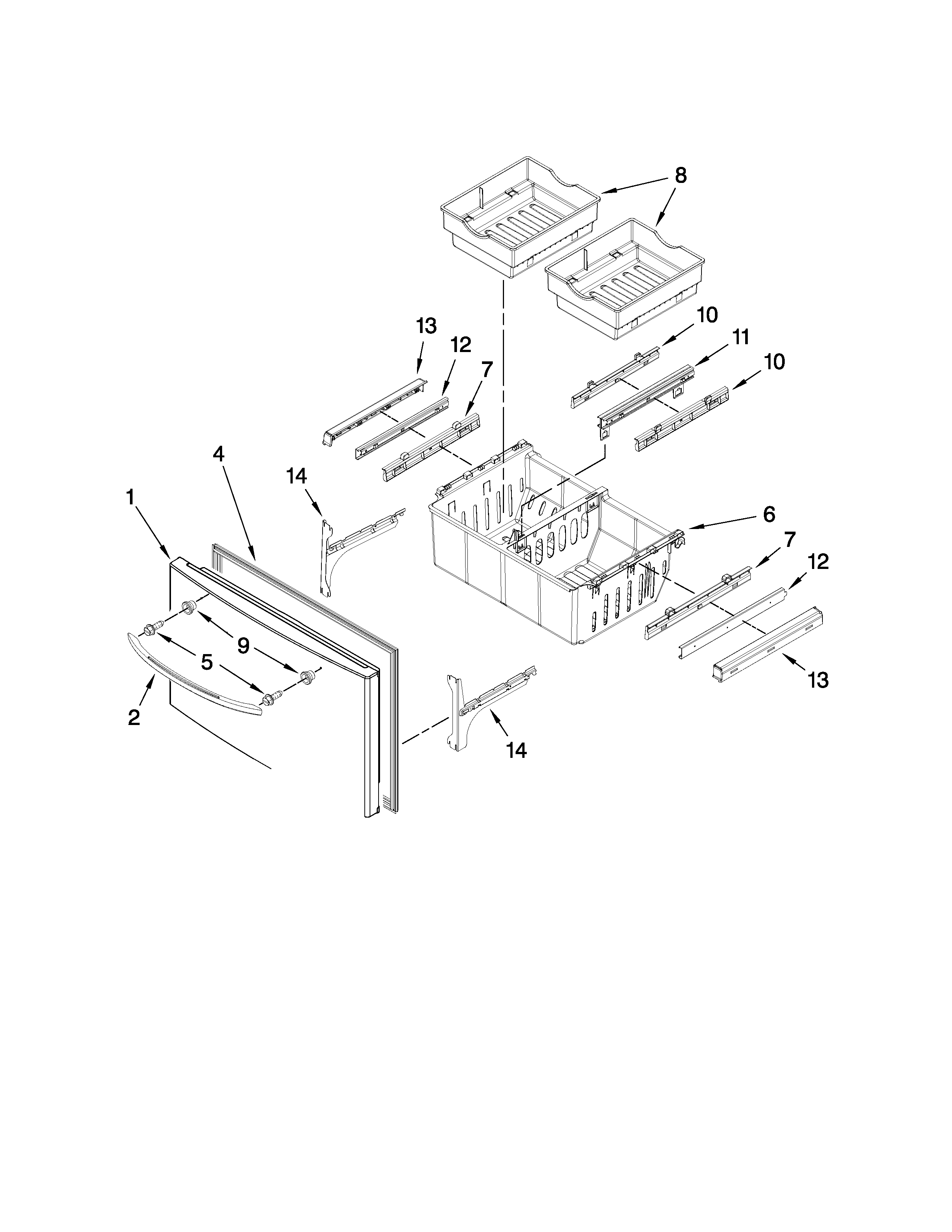 Freezer door parts