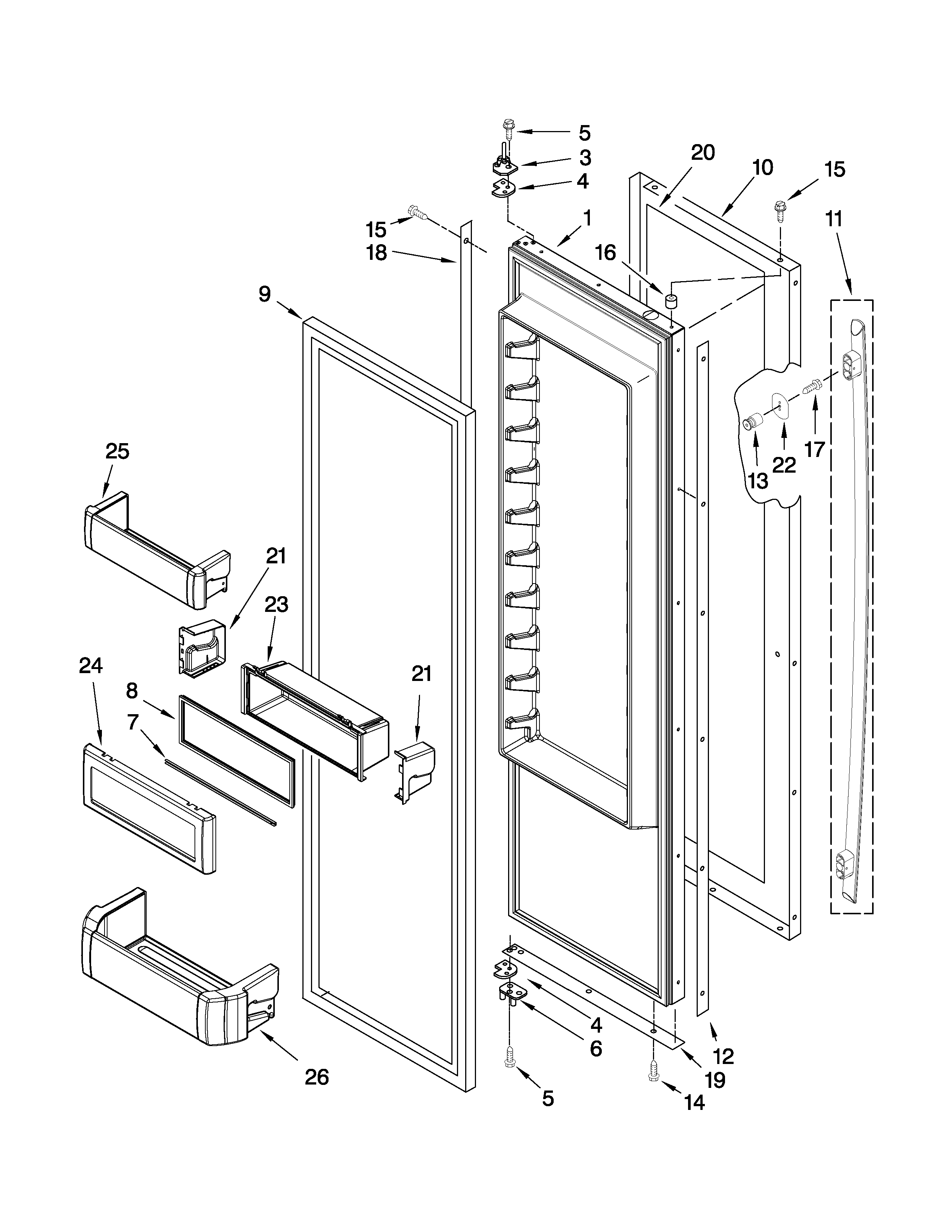 Refrigerator door parts