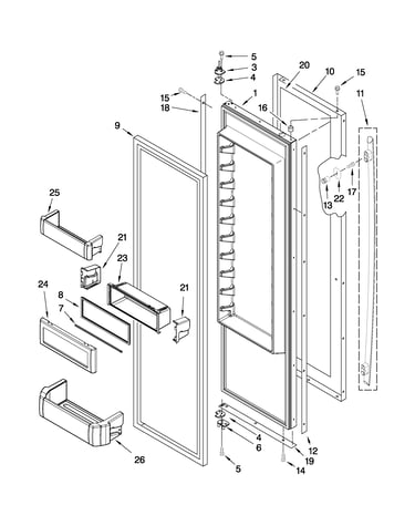 Refrigerator door parts