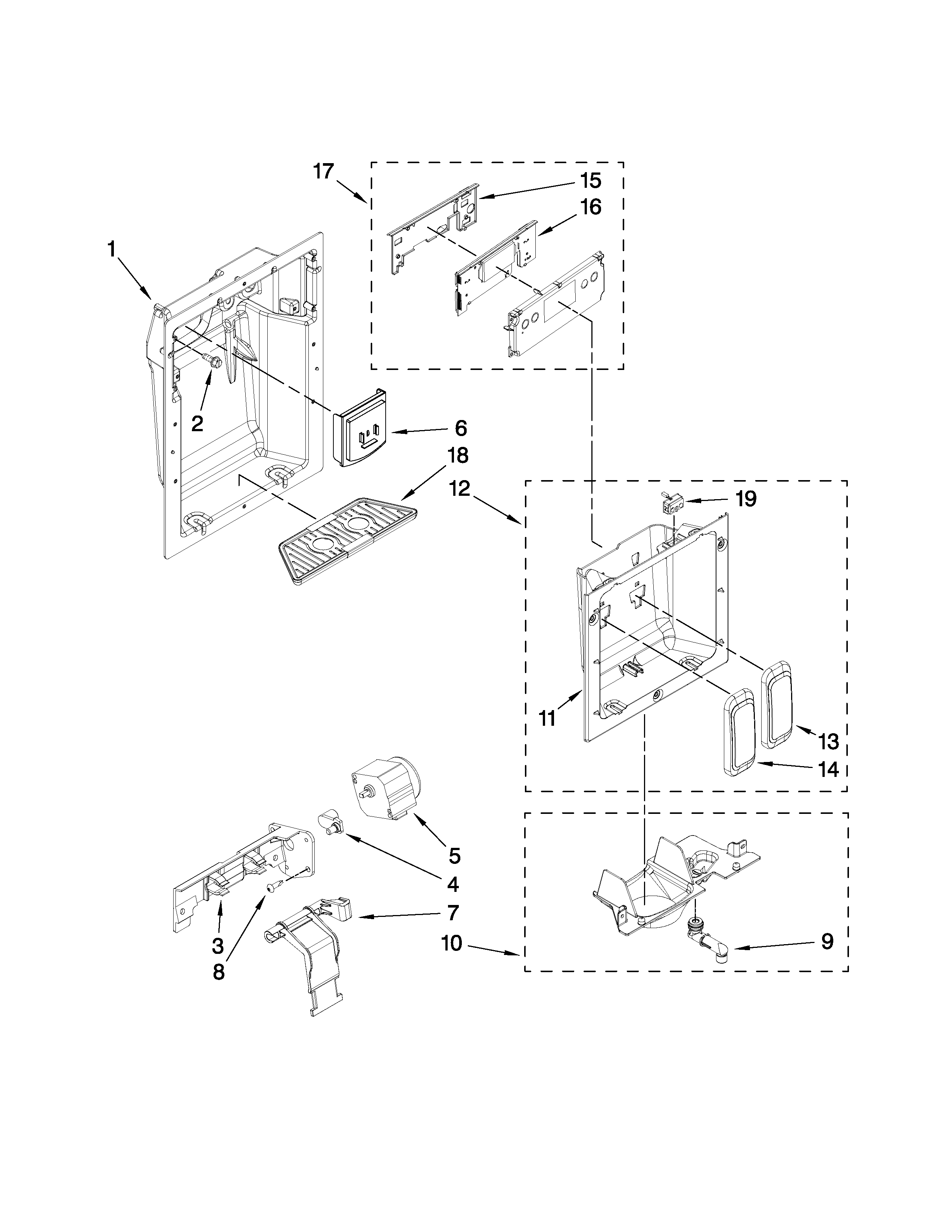 DISPENSER FRONT PARTS