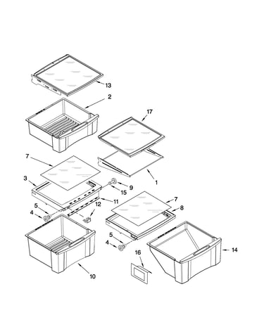 Refrigerator shelf parts