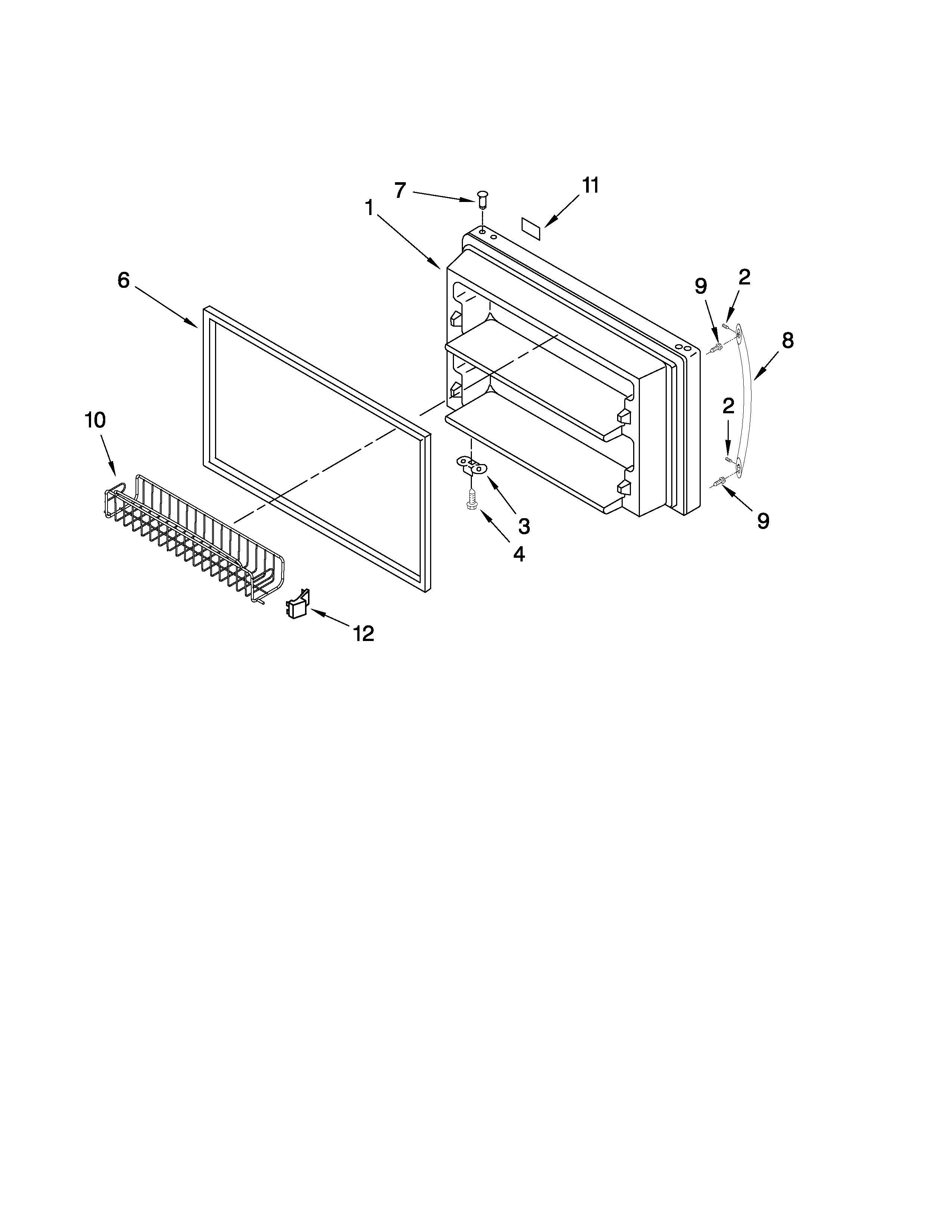 Freezer door parts