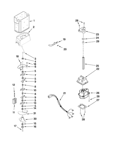 Motor and ice container parts