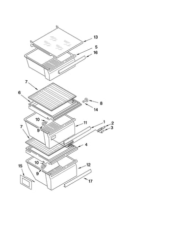 Refrigerator shelf parts