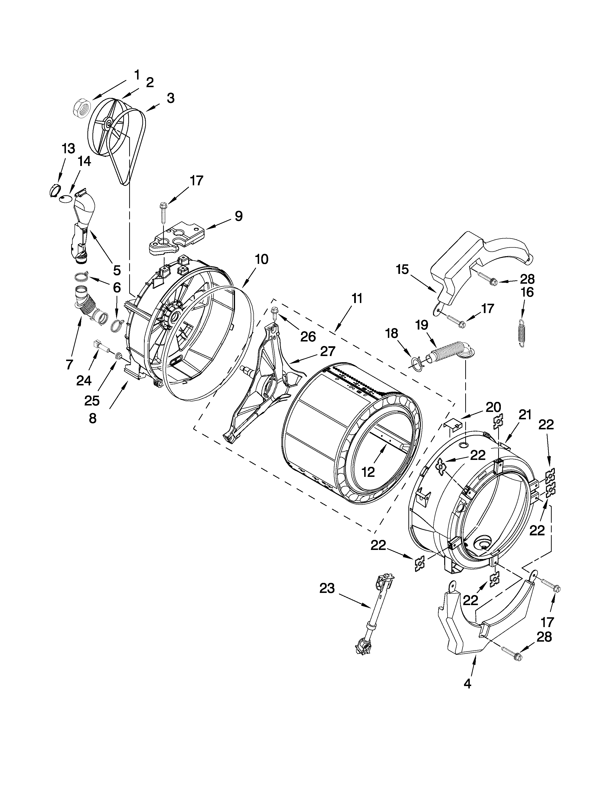 Tub and basket parts