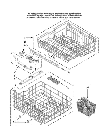 Upper and lower rack parts