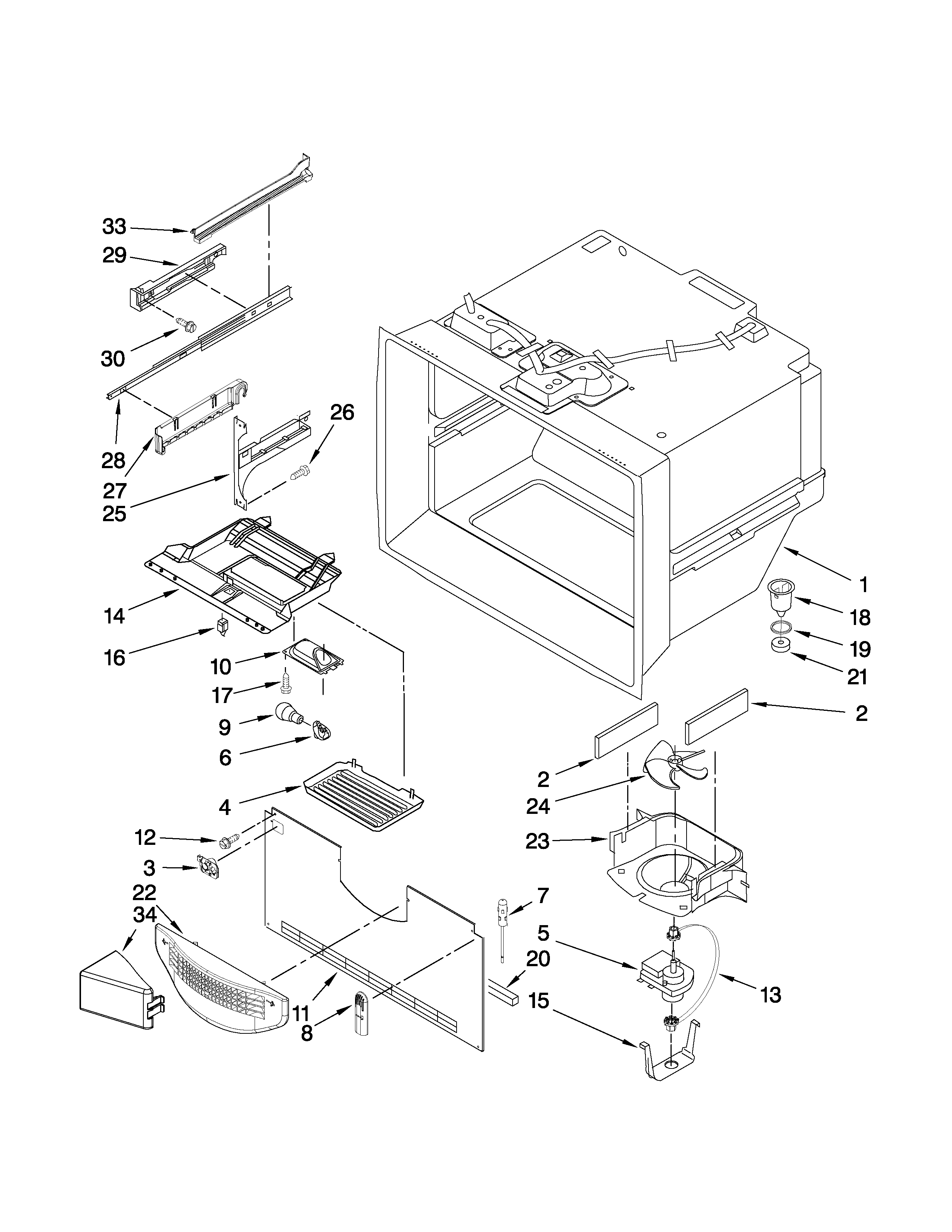 Freezer liner parts