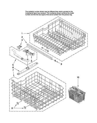 Upper and lower rack parts