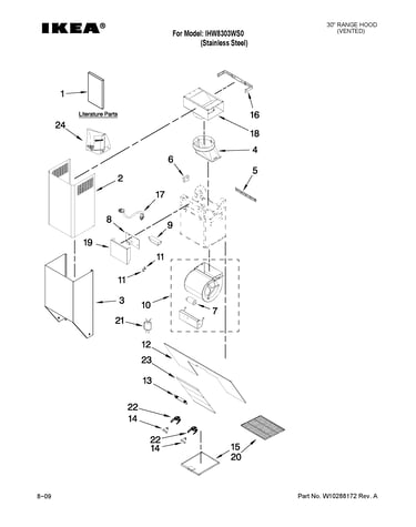 Range hood parts