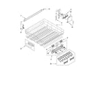 KitchenAid KUDC20FVWH2 upper rack and track parts diagram