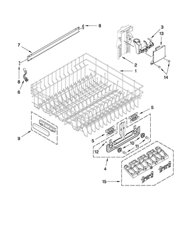 Upper rack and track parts
