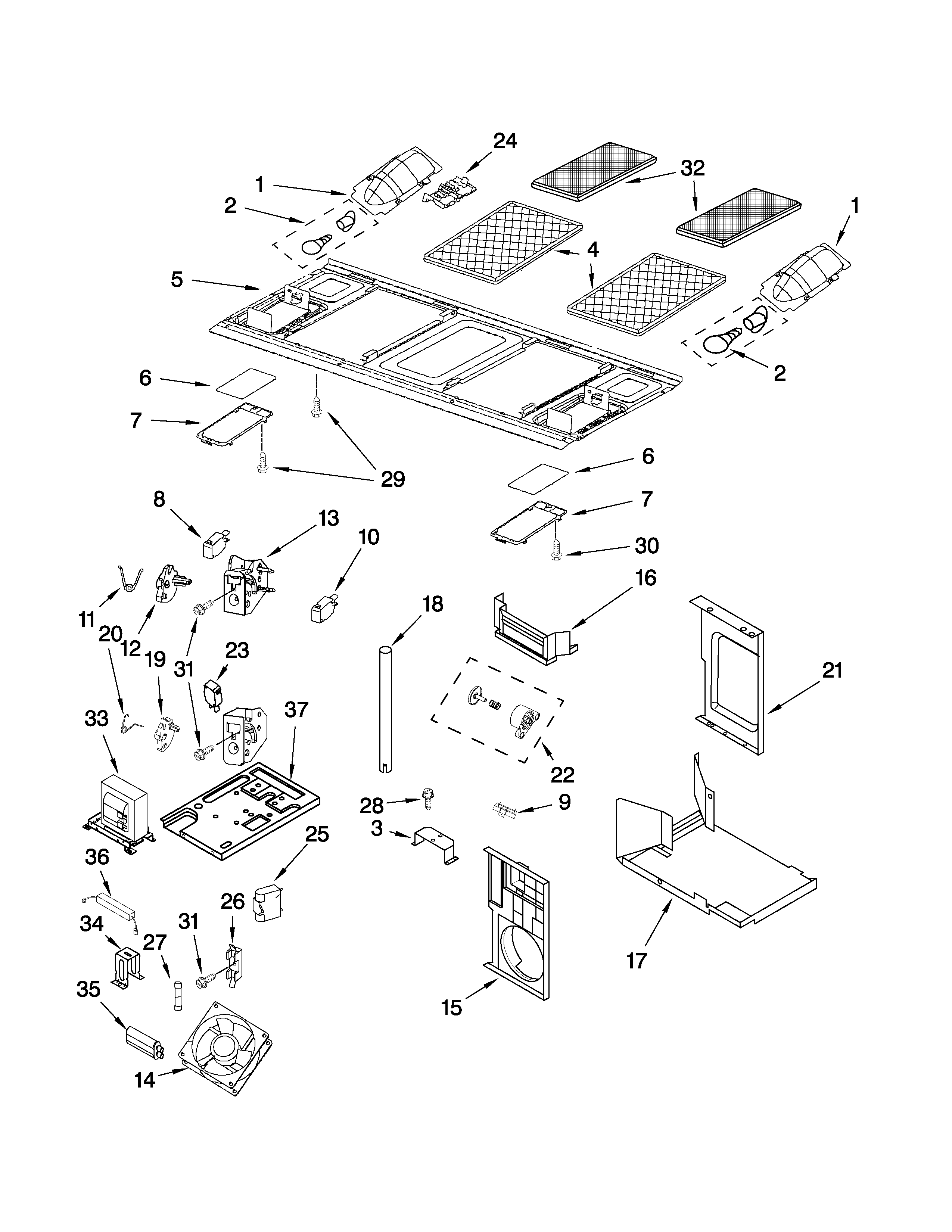 Interior and ventilation parts